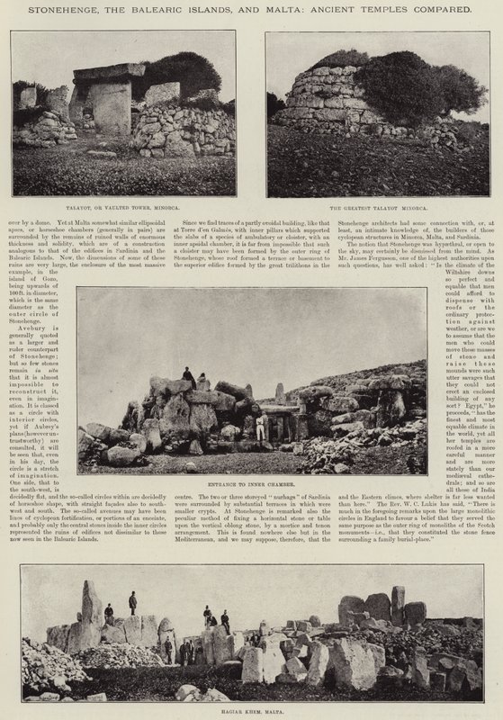Stonehenge, De Baleariske Øer og Malta, gamle templer sammenlignet af English Photographer