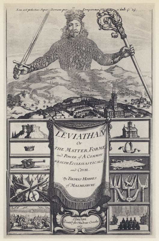 T Hobbes, Leviathan, A Crooke 1651 (s/h-billede) af English Photographer