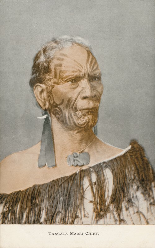 Tangata Maori-høvding (foto) af English Photographer