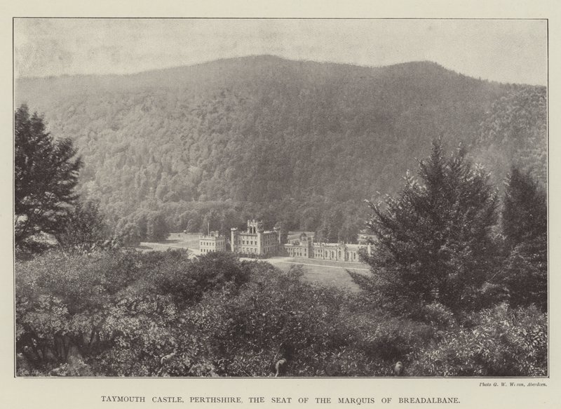 Taymouth Castle, Perthshire, sæde for Marquis of Breadalbane af English Photographer