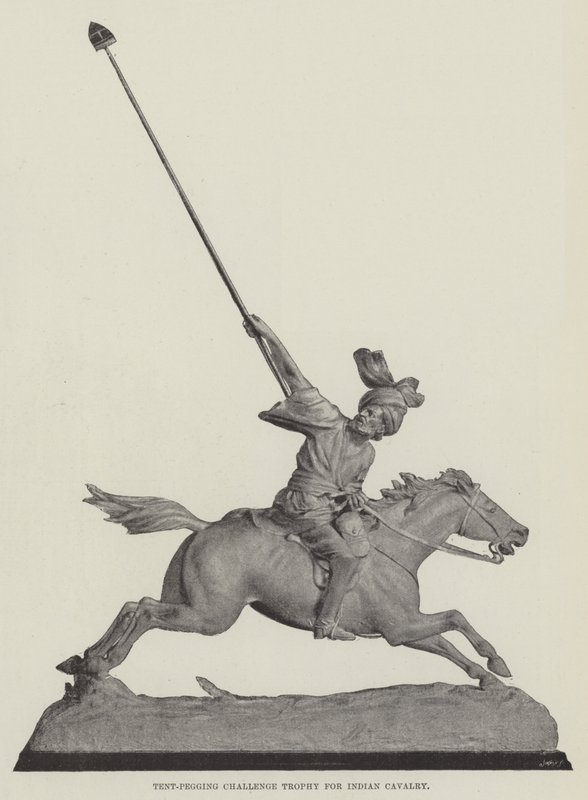 Tent-Pegging Challenge Trophy for indisk kavaleri af English Photographer