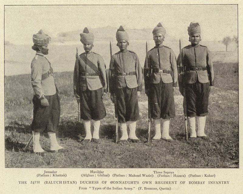 Den 24. (Baluchistan) hertuginde af Connaughts eget regiment af Bombay infanteri af English Photographer