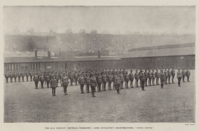 The 67th Company Imperial Yeomanry, Lord Dunravens Sharpshooters, på vej mod syd af English Photographer