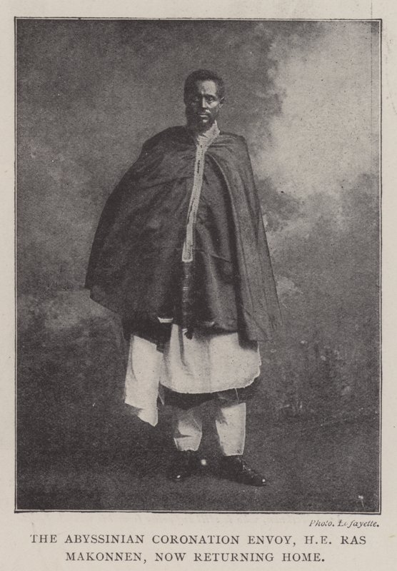 Den abessiniske kroningsudsending, HE Ras Makonnen, vender nu hjem, 1902 af English Photographer