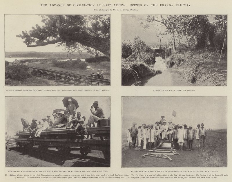 The Advance of Civilization in East Africa, Scener on the Uganda Railway af English Photographer