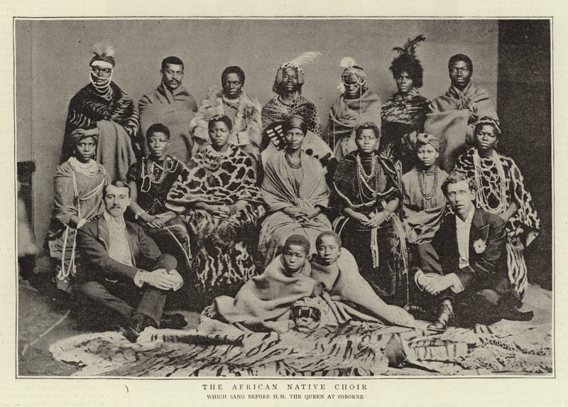 The African Native Choir, som sang før H M The Queen på Osborne af English Photographer