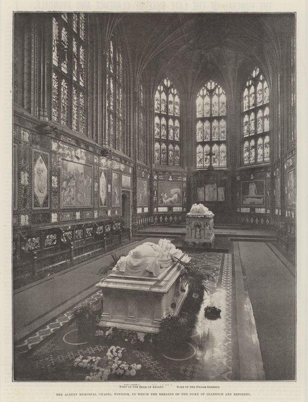 Albert Memorial Chapel, Windsor, hvor resterne af hertugen af Clarence hviler af English Photographer
