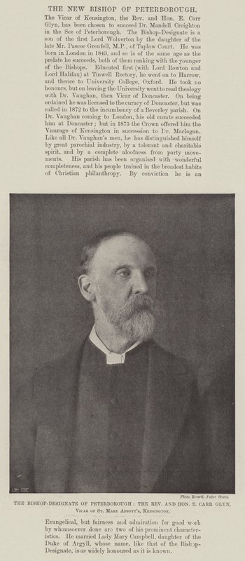 Den udpegede biskop af Peterborough, den ærede og ærede E Carr Glyn, Vicar of St Mary Abbotts, Kensington af English Photographer