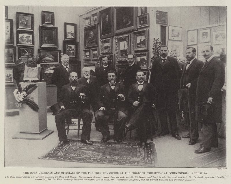 Boergeneralerne og embedsmændene fra Pro-Boer-komiteen ved Pro-Boer-udstillingen i Scheveningen, 20. august af English Photographer