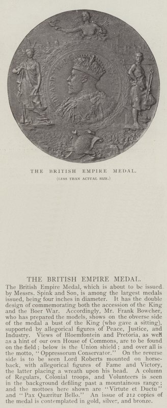 Den britiske imperiummedalje af English Photographer