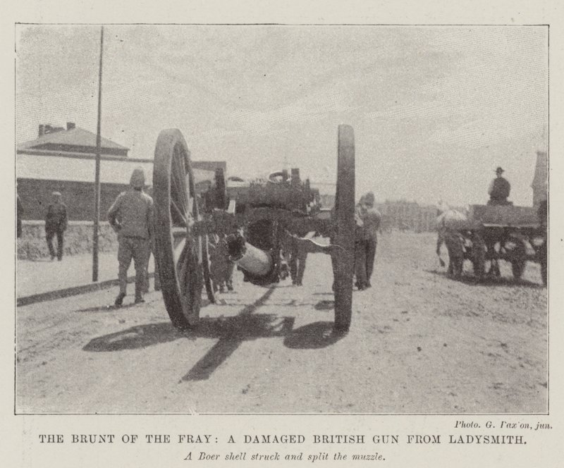 The Brunt of the Fray, en beskadiget britisk pistol fra Ladysmith af English Photographer