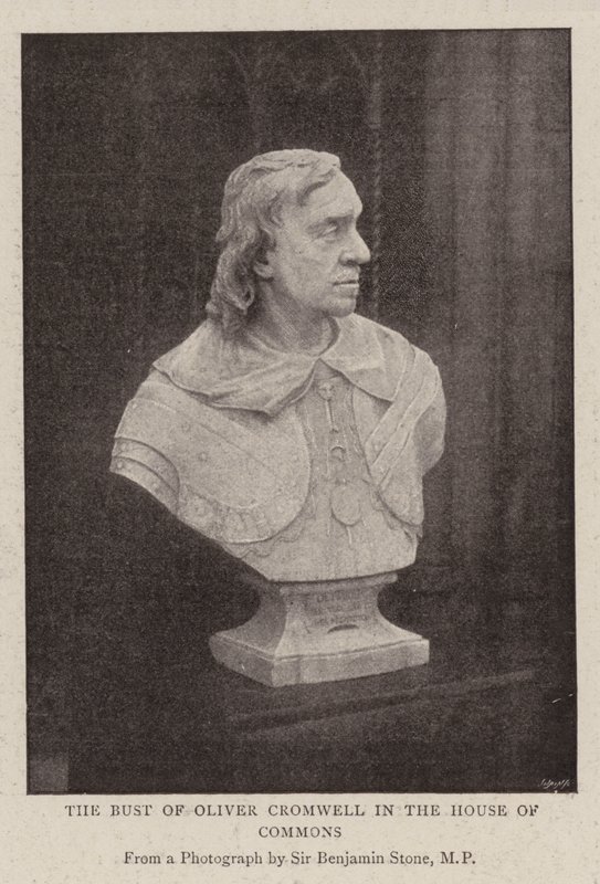 Busten af Oliver Cromwell i Underhuset af English Photographer