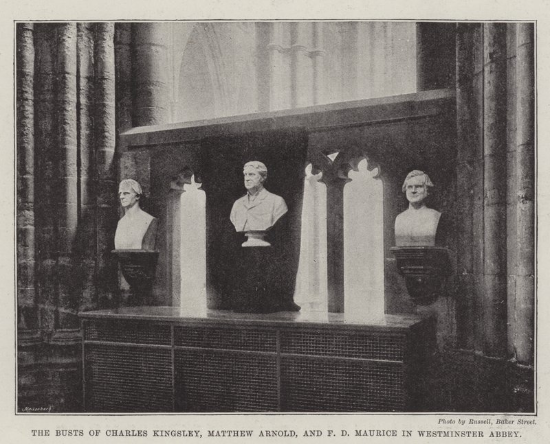Busterne af Charles Kingsley, Matthew Arnold og F D Maurice i Westminster Abbey af English Photographer