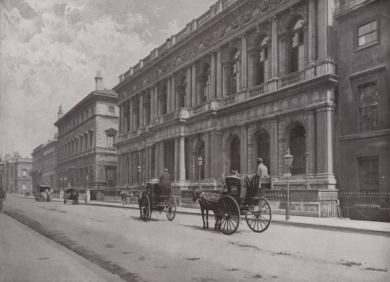 Carlton og Reform Clubs, Pall Mall af English Photographer