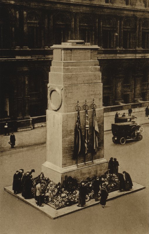 The Cenotaph, Whitehall, London (s/h-billede) af English Photographer