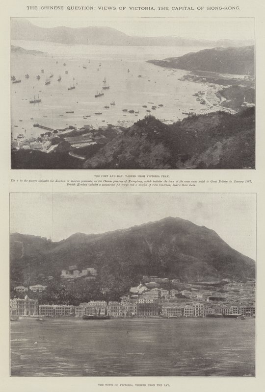 Det kinesiske spørgsmål, udsigt over Victoria, hovedstaden i Hong-Kong af English Photographer