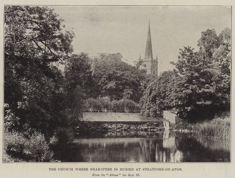 Kirken, hvor Shakespeare er begravet i Stratford-on-Avon af English Photographer