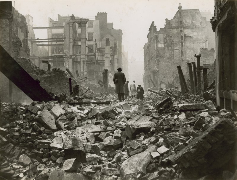 City of London efter et bombeangreb af English Photographer