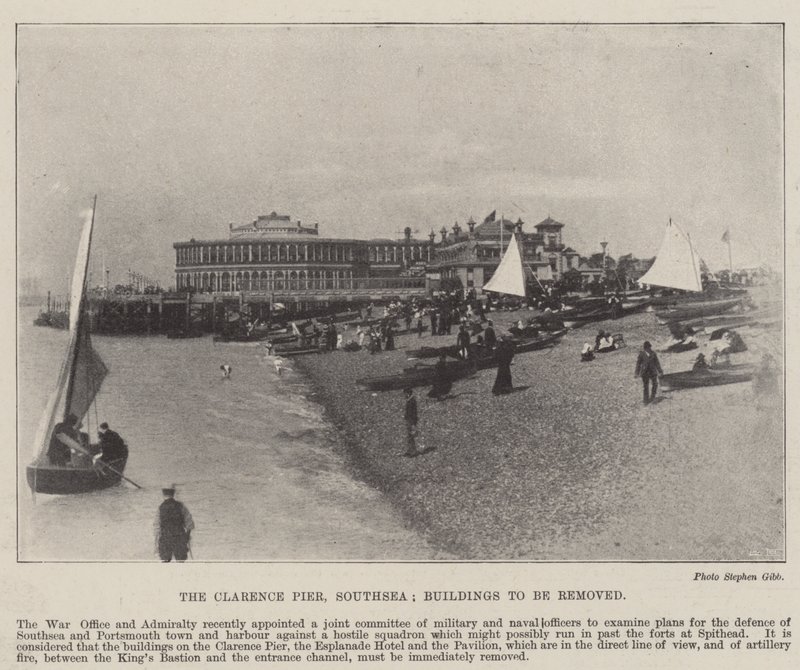 Clarence Pier, Southsea, bygninger skal fjernes, 2. maj 1896 af English Photographer