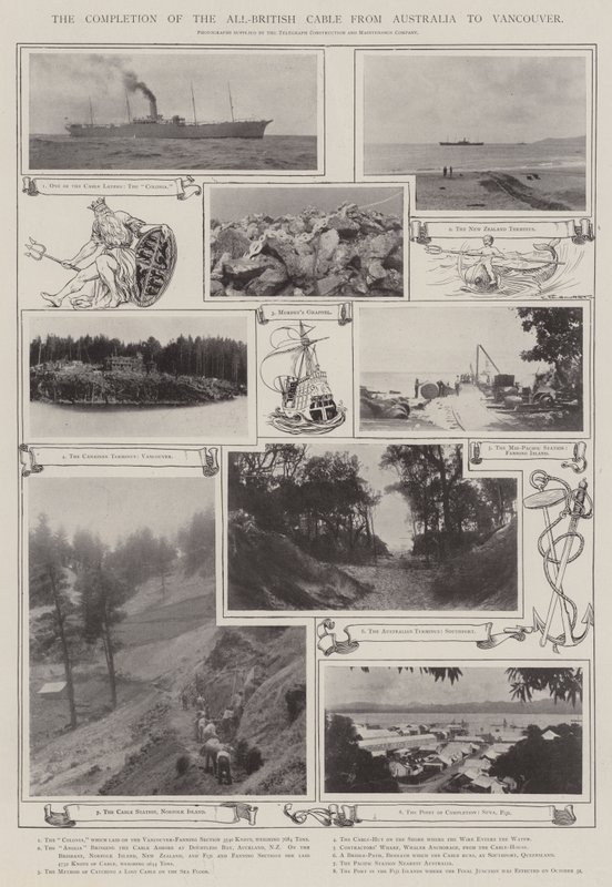 Færdiggørelsen af det helt britiske kabel fra Australien til Vancouver af English Photographer