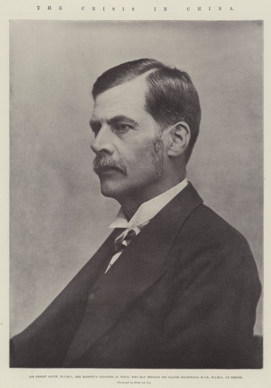 Krisen i Kina, Sir Ernest Satow, KCMG, Hendes Majestæts minister i Tokio, som kan erstatte Sir Claude MacDonald, KCB, KCMG, i Peking af English Photographer