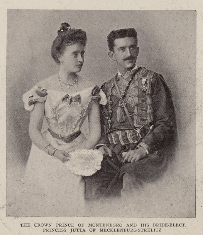 Kronprinsen af Montenegro og hans udvalgte brudeprinsesse Jutta af Mecklenburg-Strelitz af English Photographer