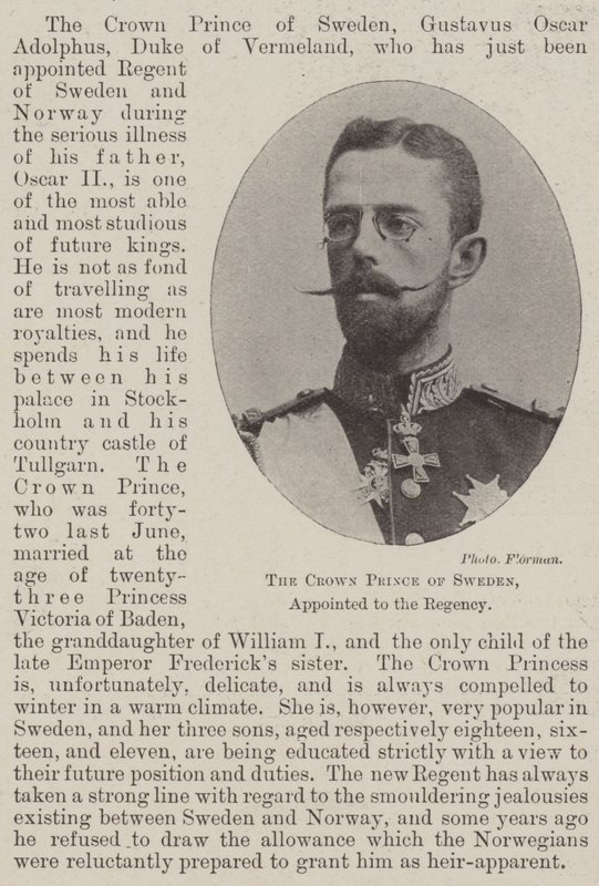 Kronprinsen af Sverige, udnævnt til Regency af English Photographer