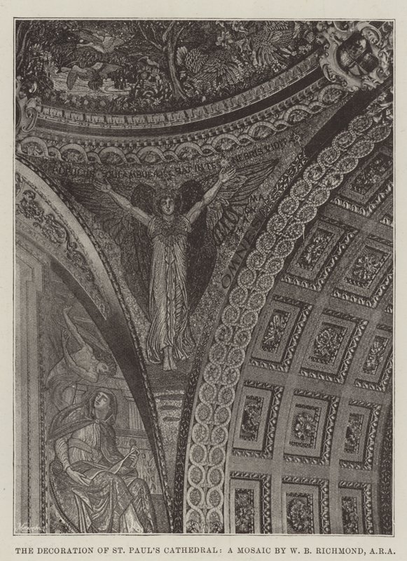 Udsmykningen af St Pauls Cathedral, en mosaik af W B Richmond, ARA af English Photographer