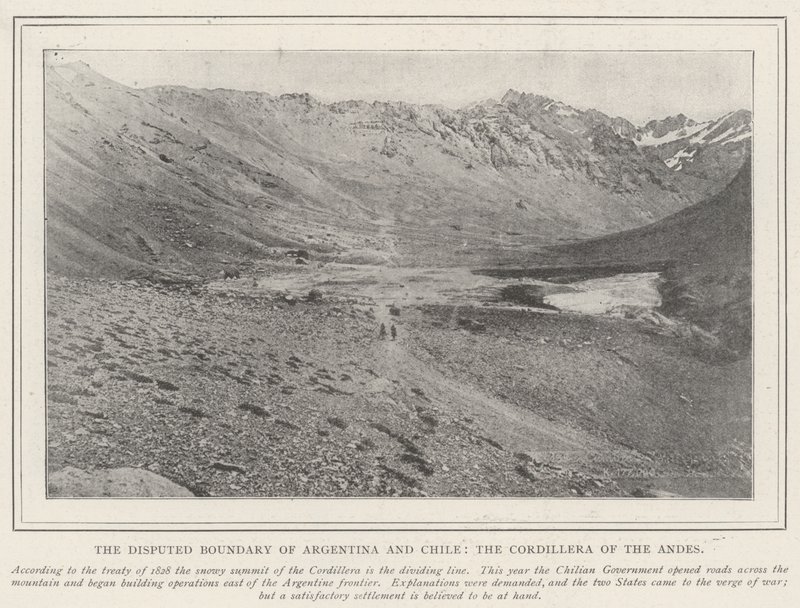 Den omstridte grænse mellem Argentina og Chile, Cordillera i Andesbjergene af English Photographer