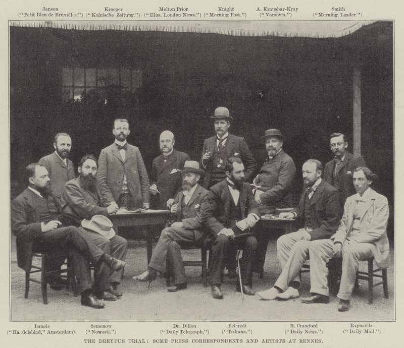 Dreyfus-processen, nogle pressekorrespondenter og kunstnere i Rennes af English Photographer