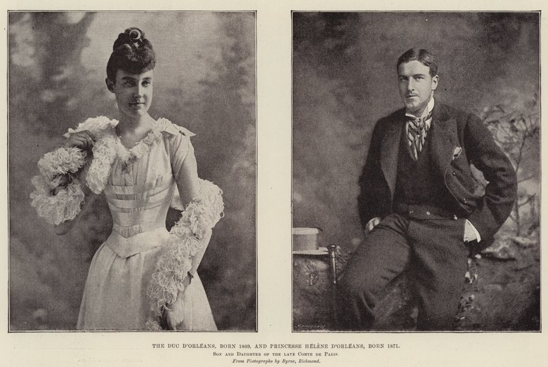 Hertugen dOrleans, født 1869, og prinsesse Helene dOrleans, født 1871, søn og datter af afdøde Comte de Paris af English Photographer