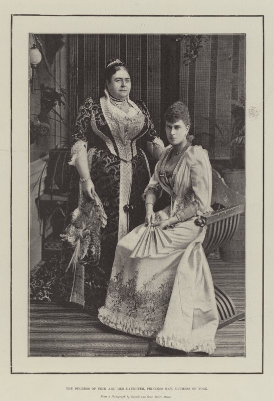 Hertuginden af Teck og hendes datter, prinsesse May, hertuginde af York af English Photographer