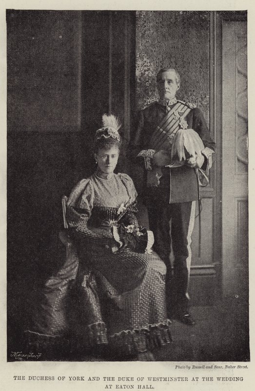Hertuginden af York og hertugen af Westminster ved brylluppet i Eaton Hall af English Photographer