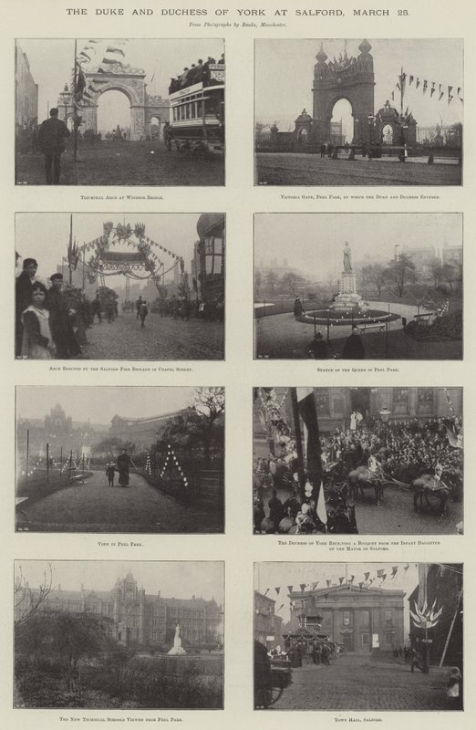 Hertugen og hertuginden af York i Salford, 25. marts af English Photographer