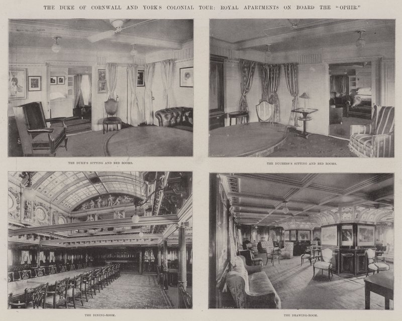 The Duke of Cornwall og Yorks Colonial Tour, Royal Apartments ombord på Ophir af English Photographer
