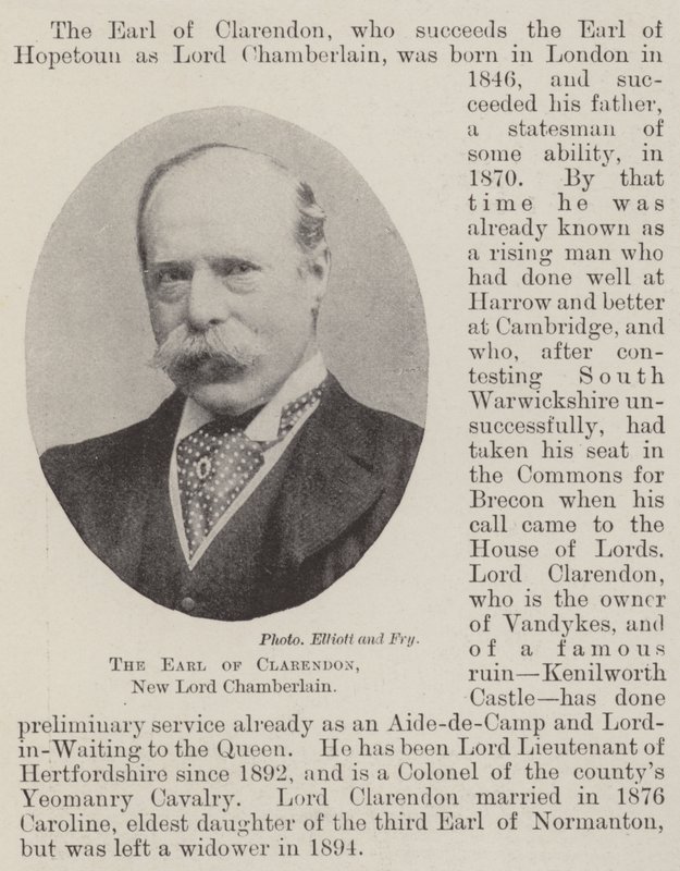 Jarlen af Clarendon, New Lord Chamberlain af English Photographer