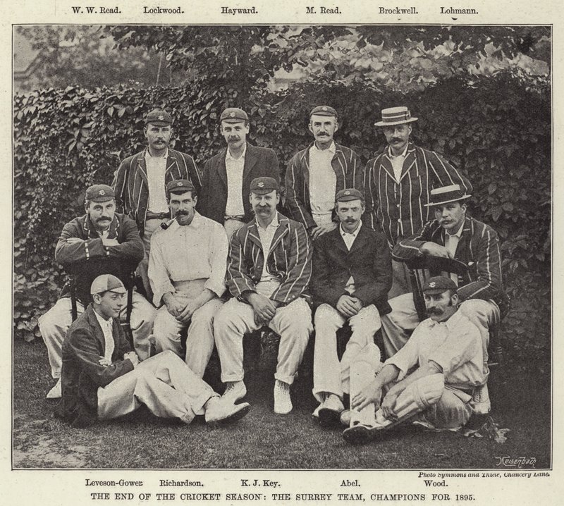 The End of the Cricket Season, Surrey Team, Champions for 1895 af English Photographer