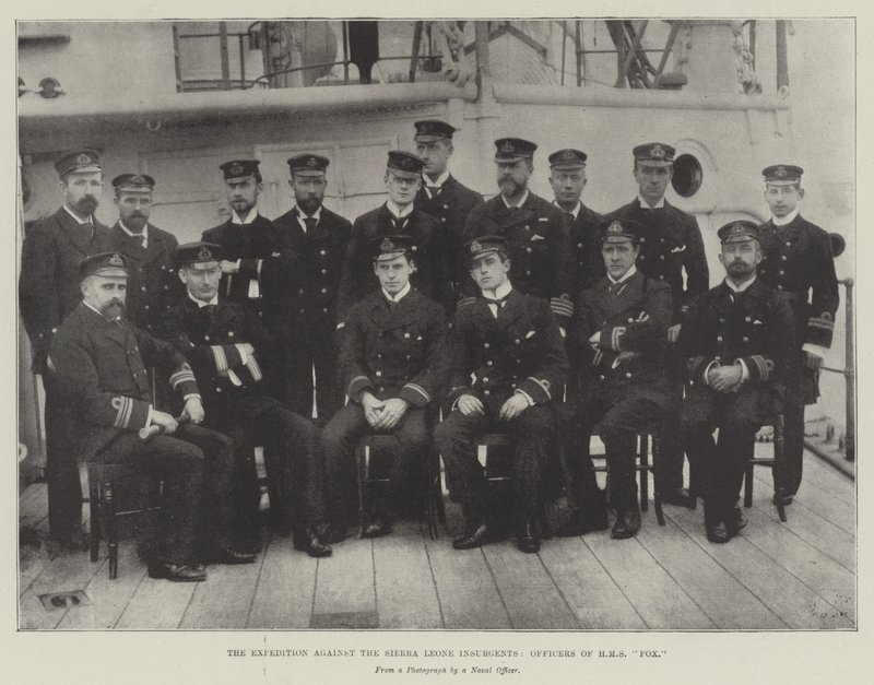 Ekspeditionen mod Sierra Leone-oprørerne, officerer fra HMS Fox af English Photographer