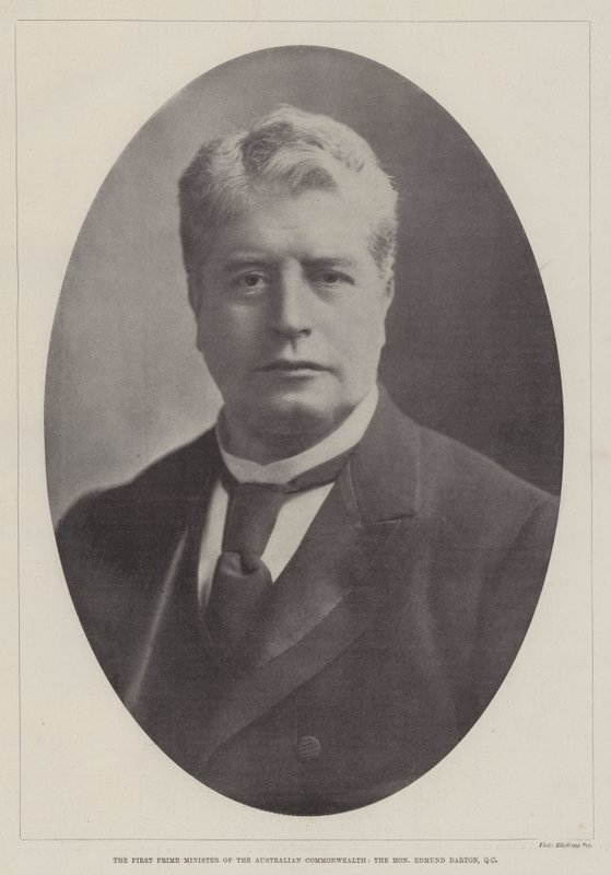 Den første premierminister for det australske Commonwealth, den ærede Edmund Barton, QC af English Photographer