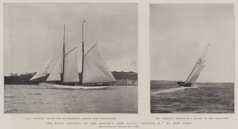 The First Voyages of the Kaisers New Yacht, Meteor II, i New York af English Photographer