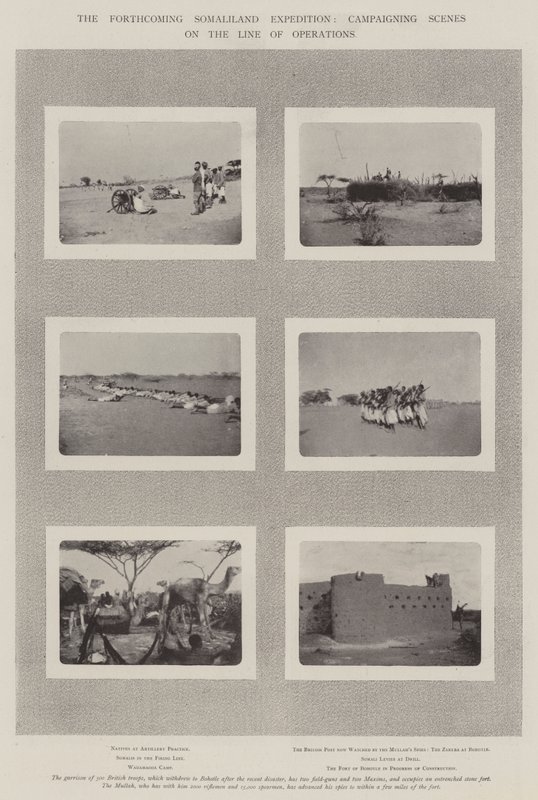 Den kommende Somaliland-ekspedition, kampagnescener på operationslinjen af English Photographer