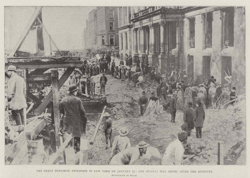 Den store dynamiteksplosion i New York den 27. januar, Murray Hill Hotel efter ulykken af English Photographer