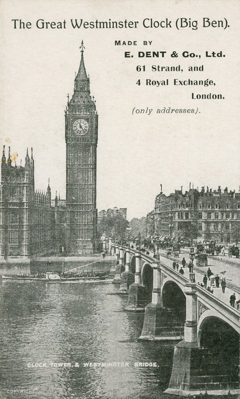 The Great Westminster Clock, Big Ben, lavet af E Dent und Co Ltd af English Photographer