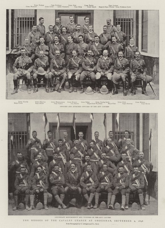 The Heroes of the Cavalry Charge ved Omdurman, 2. september 1898 af English Photographer