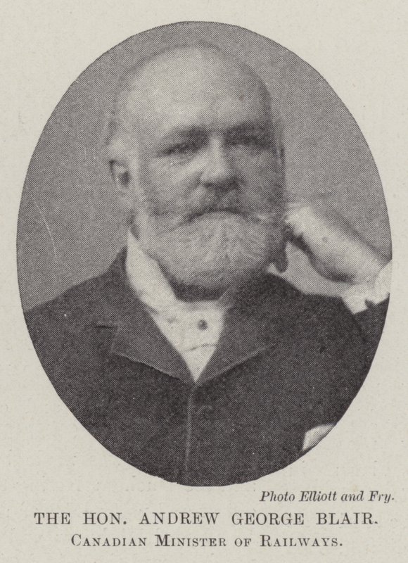 Den ærede Andrew George Blair, canadiske minister for jernbaner af English Photographer