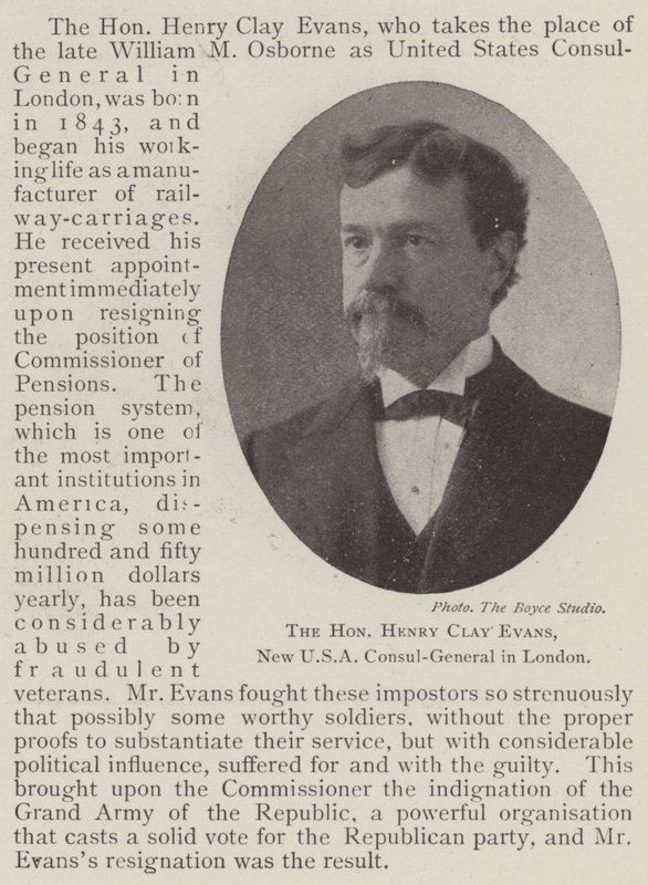 Den ærede Henry Clay Evans, ny USA-generalkonsul i London af English Photographer