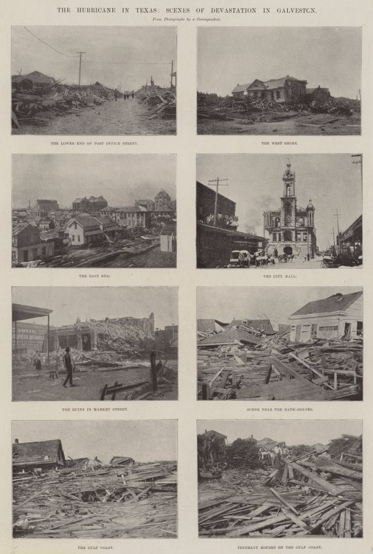 Orkanen i Texas, Ødelæggelsesscener i Galveston af English Photographer