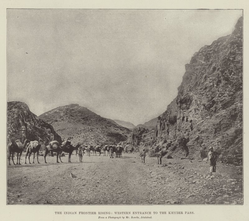 Indian Frontier Rising, vestlig indgang til Khyber-passet af English Photographer