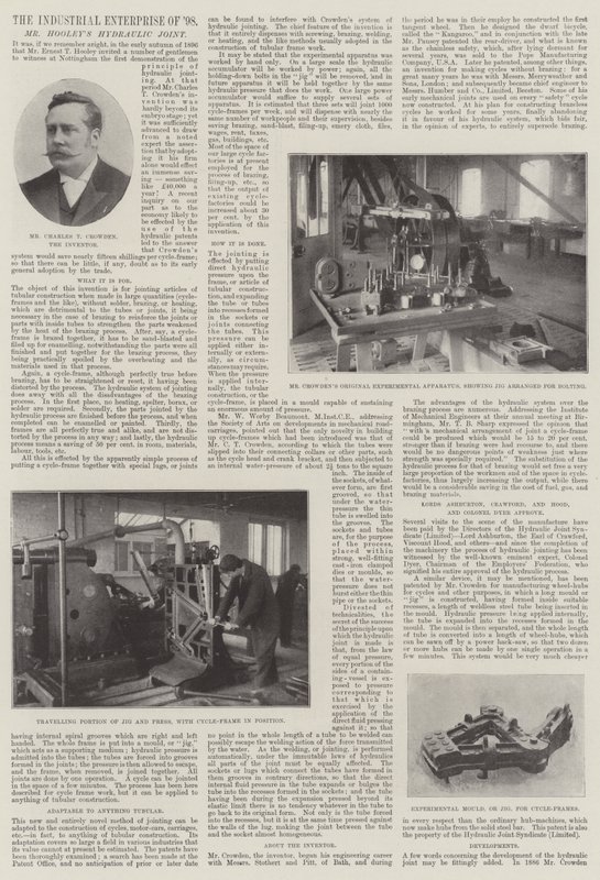 The Industrial Enterprise of 1898, Mr Hooleys Hydraulic Joint af English Photographer