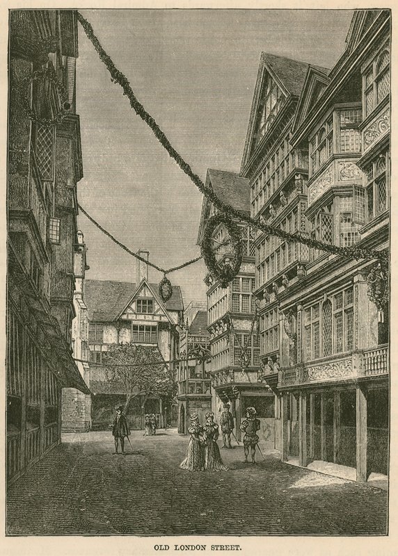Den internationale sundhedsudstilling i South Kensington: All-Hallows Staining and Butchers Row af English Photographer